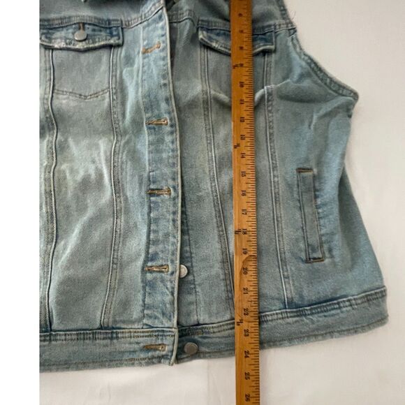 Vintage Universal Thread Jean Jacket Vest Y2K 90s Denim Button Front Size XXL - Picture 8 of 8